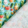 Cotton Poplin happy clay vegetables Digital Print – aqua blue,  thumbnail number 4