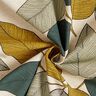 Decor Fabric Half Panama large leaves – green/natural,  thumbnail number 3