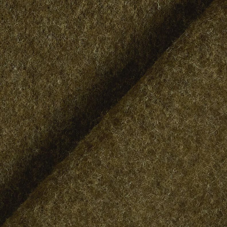 Wool fleece pure new wool Plain – dark olive, image number 3