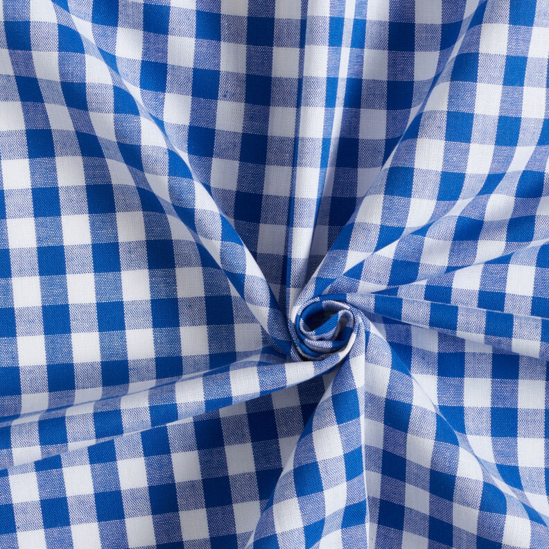 Cotton Vichy check 1 cm – royal blue/white, image number 3