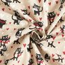 Decor Fabric Half Panama cats in love – natural/red,  thumbnail number 3