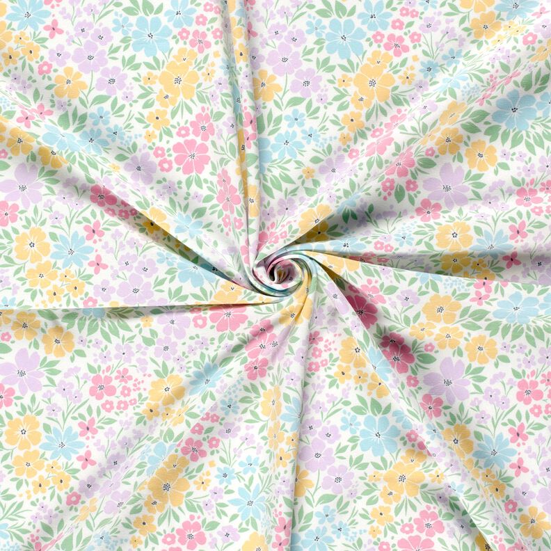Cotton Jersey colourful floral meadow – ivory/pastel mauve,  image number 3
