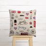 Decor Fabric Half Panama London – natural/red,  thumbnail number 9