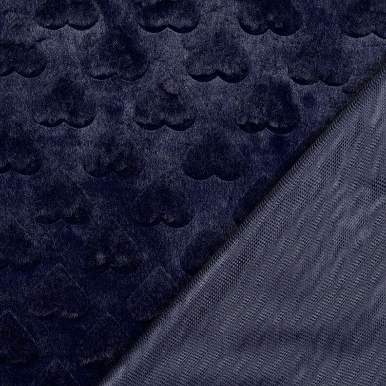 Faux Fur hearts | Poppy Fabrics – blue-black, image number 4