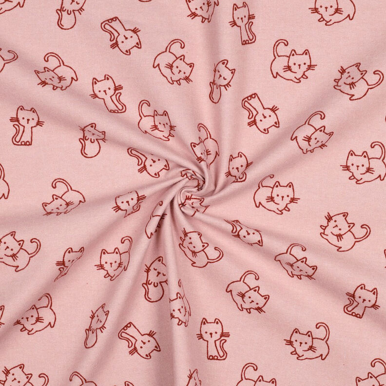 Cotton Flannel cats | by Poppy – light dusky pink/burgundy,  image number 3
