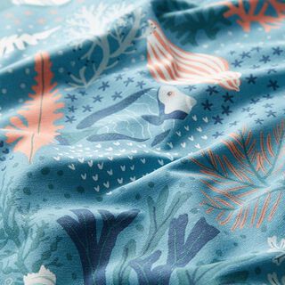 Decor Fabric Canvas Underwater World – turquoise/petrol, 