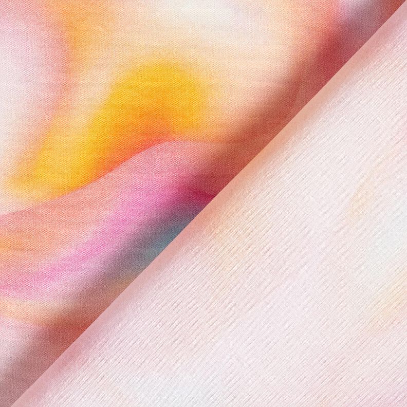 viscose fabric summery wave pattern – apricot/ice blue, image number 4