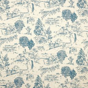 Decor Fabric Panama Riding – denim blue/natural, 