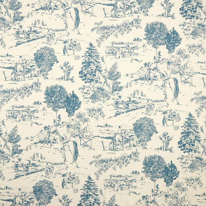 Decor Fabric Panama Riding – denim blue/natural,  image number 1