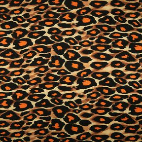 Viscose Jersey large leopard spots – brown/orange, 