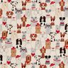 Decor Fabric Half Panama elegant dogs – natural/grey,  thumbnail number 1