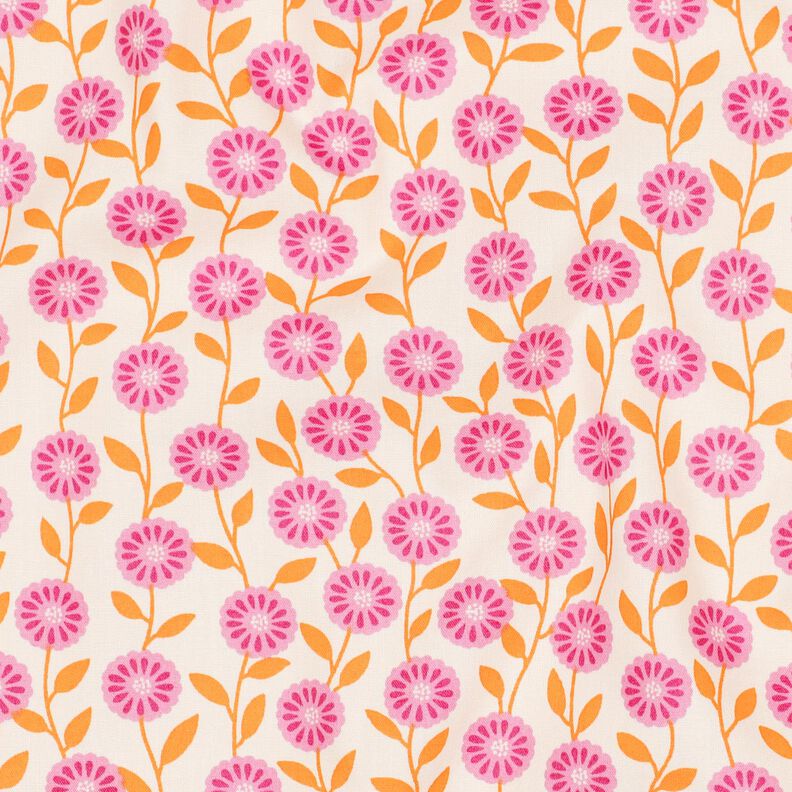 Cotton Poplin summer flowers| Poppy Fabrics – pink/cream,  image number 2
