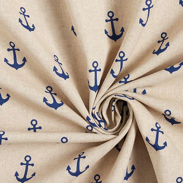 Decor Fabric Half Panama Anchor – navy blue/natural,  image number 3