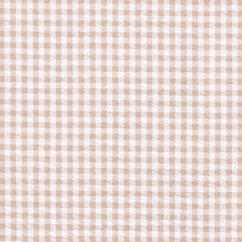 Seersucker Gingham Cotton Blend – beige,  image number 1