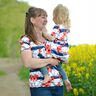 Cotton Jersey flowers & anchor stripes | Glitzerpüppi – white/chili,  thumbnail number 7