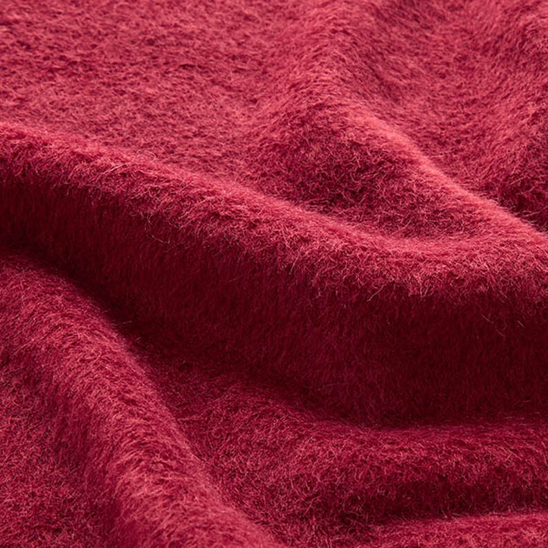 Plain Fluffy Coating Fabric – dark red,  image number 2