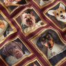 Decor Fabric Half Panama Dog portraits – carmine/gold,  thumbnail number 2