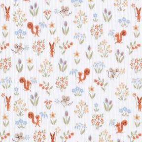 Double Gauze/Muslin Squirrel and mouse – white, 