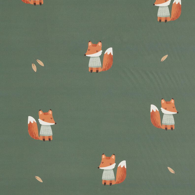 Raincoat Fabric Fox Digital Print – reed,  image number 1