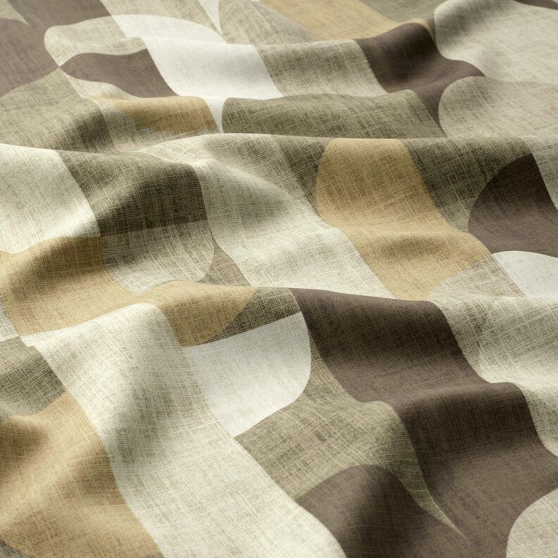 Blackout Fabric Abstract Arches – khaki/light taupe, image number 2
