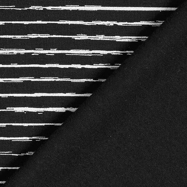 Cotton Jersey Scribble Stripes – black,  image number 4