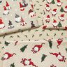 Decorative fabric half Panama cheerful Santa Clauses – natural,  thumbnail number 5