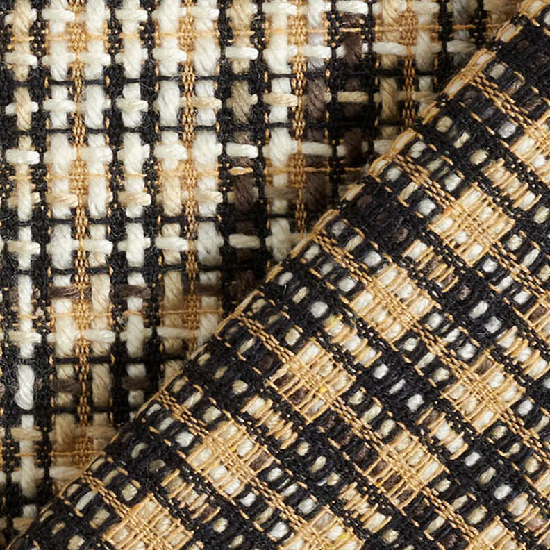 Checks Wool Blend Coating Fabric – beige/black,  image number 4