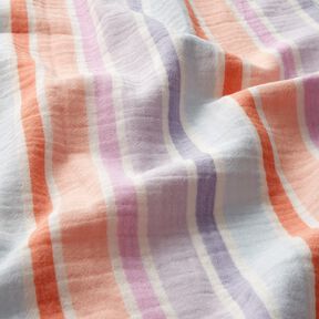 Double Gauze/Muslin yarn-dyed stripes | Poppy Fabrics – offwhite/colour mix, 