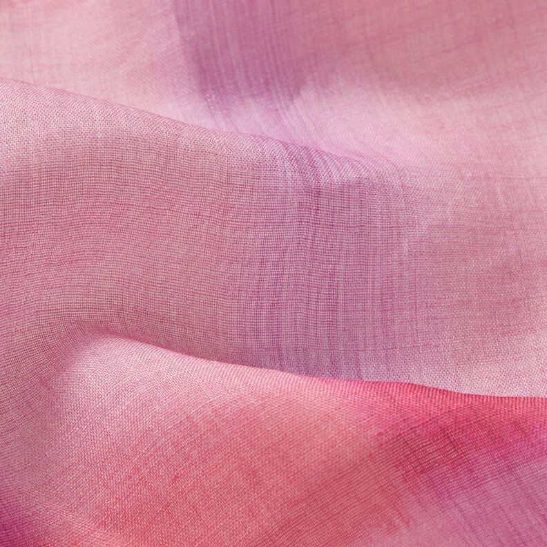 Tie-dye checked ramie chiffon – intense pink,  image number 3