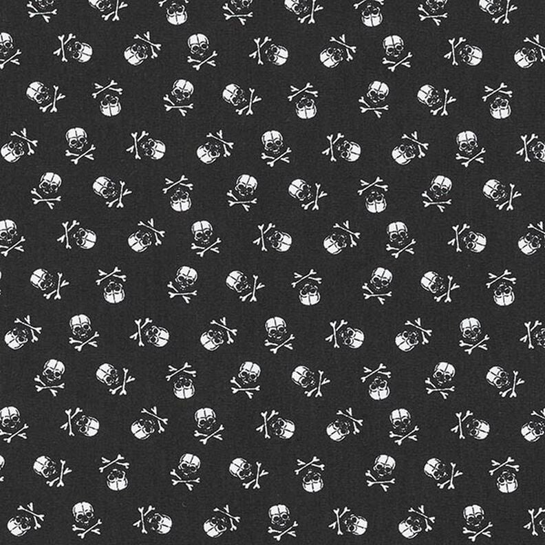 skull poplin – black/white,  image number 1