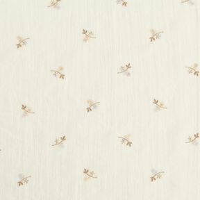 Crinkle voile floral embroidery – offwhite/light brown, 