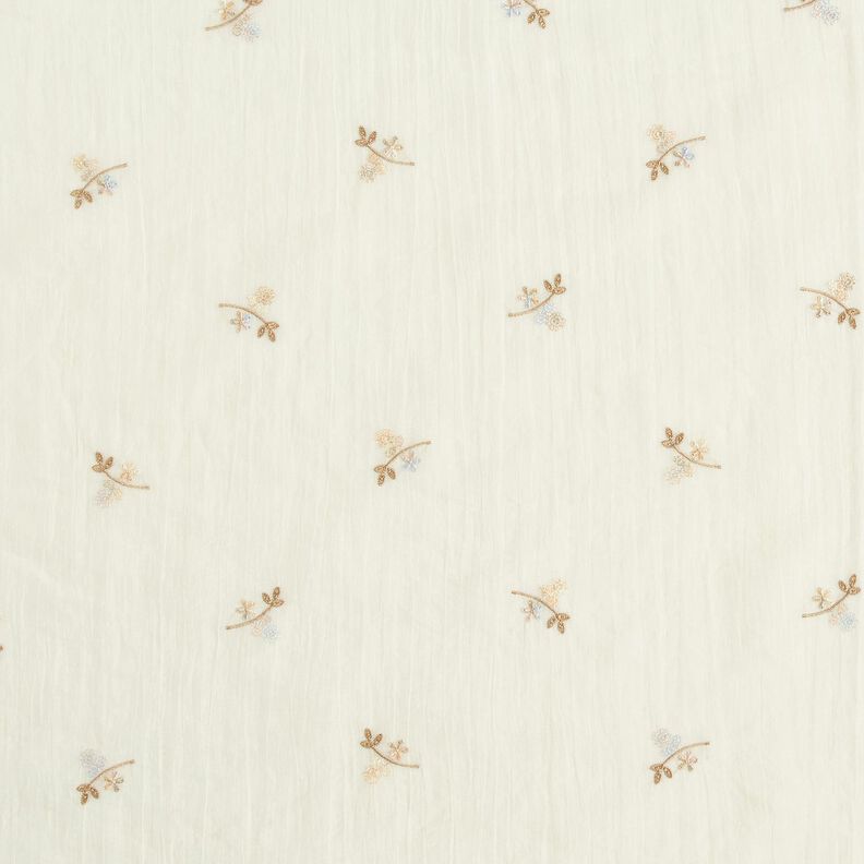 Crinkle voile floral embroidery – offwhite/light brown,  image number 1