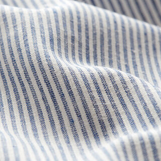 Linen Cotton Blend Narrow Stripes – denim blue/offwhite, 