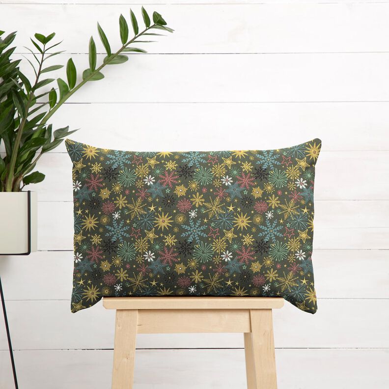 Cotton Poplin Star Mix – dark pine/gold,  image number 6