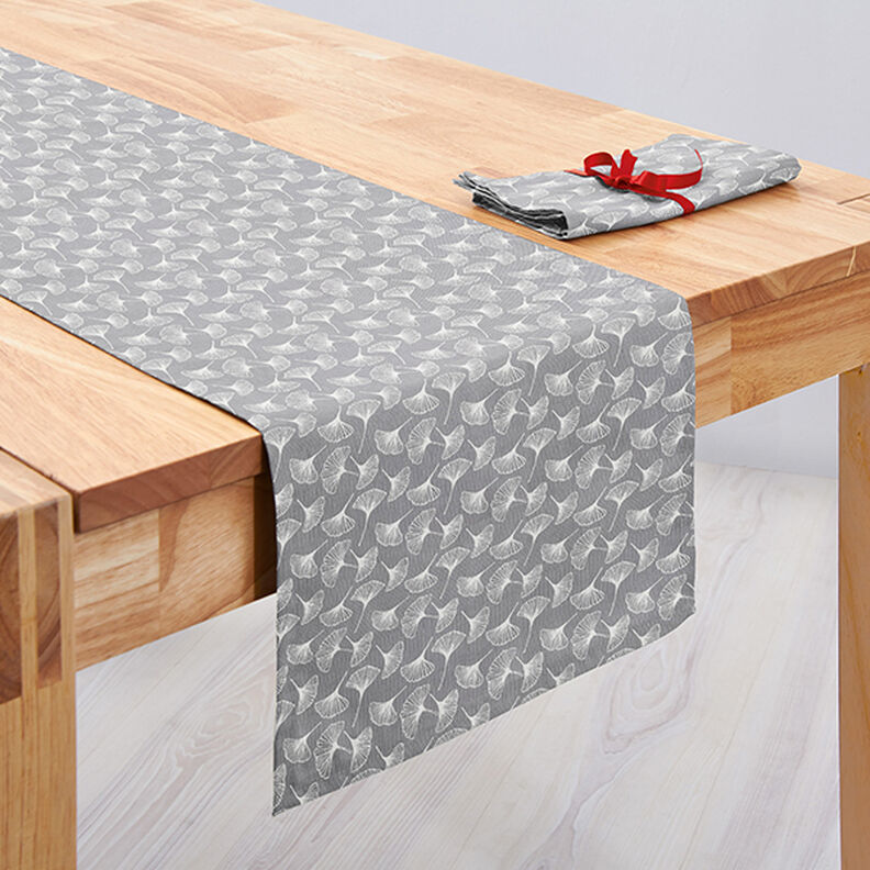 Cotton Cretonne Ginkgo – grey,  image number 9