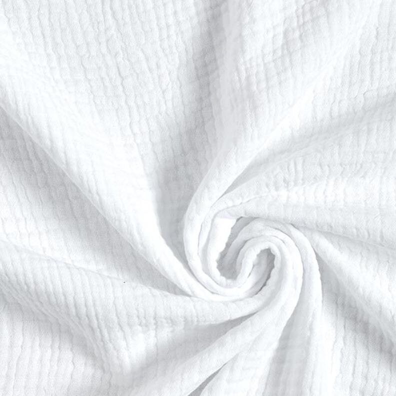 GOTS Triple-Layer Cotton Muslin – white,  image number 1