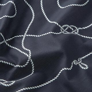 GOTS Batiste Nautical knots | Tula – midnight blue, 