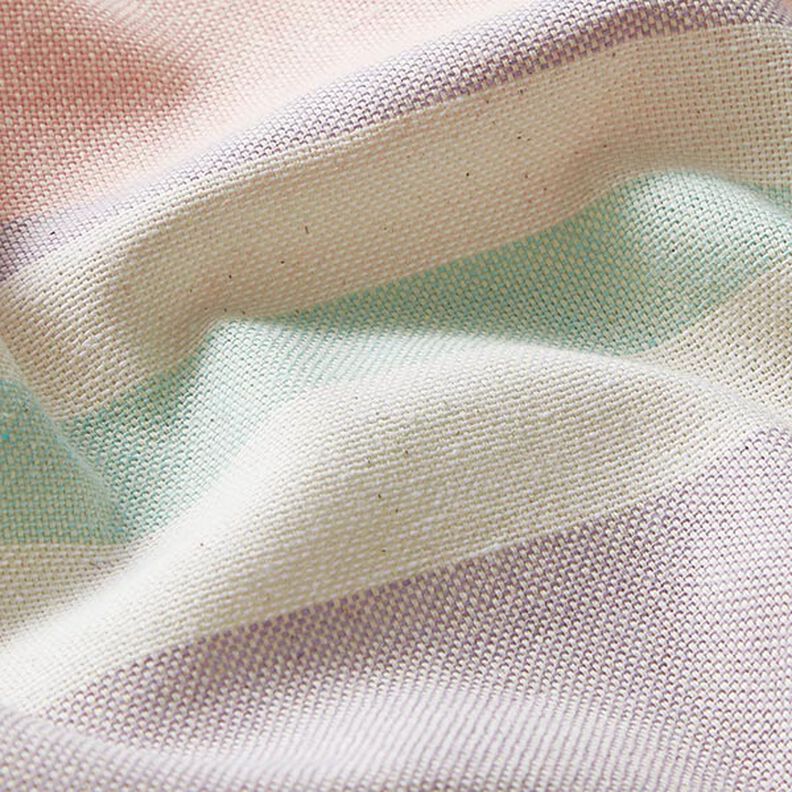 Decor Fabric Half Panama Colourful Stripe Mix Recycled – pastel mauve,  image number 2