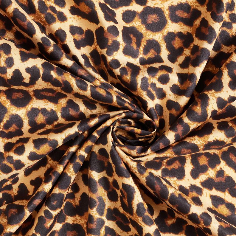 viscose fabric leopard print – beige/black,  image number 3