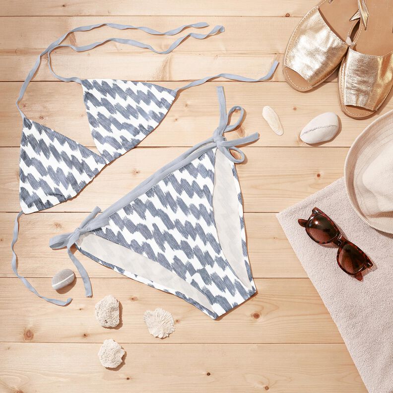 Swimsuit Fabric Brushstrokes – offwhite/slate grey,  image number 6