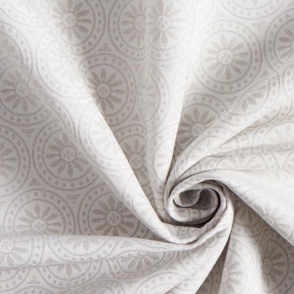 Outdoor fabric Jacquard Circle Ornaments – light grey/offwhite,  image number 3