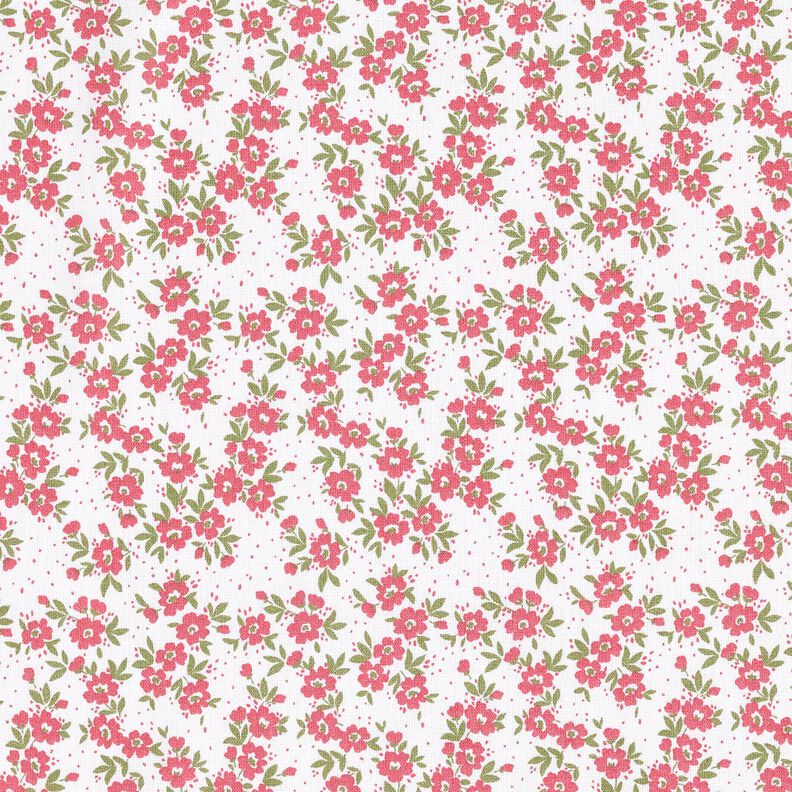 Cotton Poplin sea of flowers – red/white, image number 1