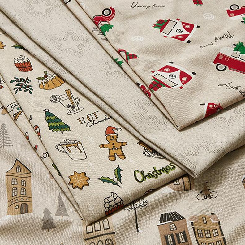 Decor Fabric Half Panama winter scene – natural/light brown,  image number 5