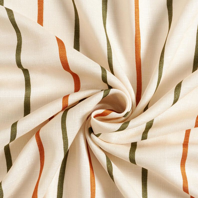 Textured colourful stripes viscose fabric – offwhite,  image number 3