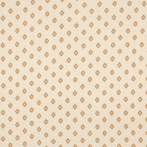 GOTS Double Gauze/Muslin Boho diamond pattern  | Poppy Fabrics – cream/cinnamon, 