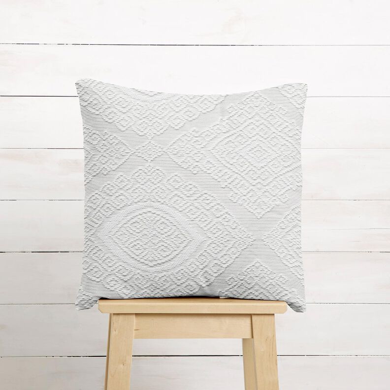 Decor Fabric Jacquard decorative diamonds 275 cm – white, image number 7