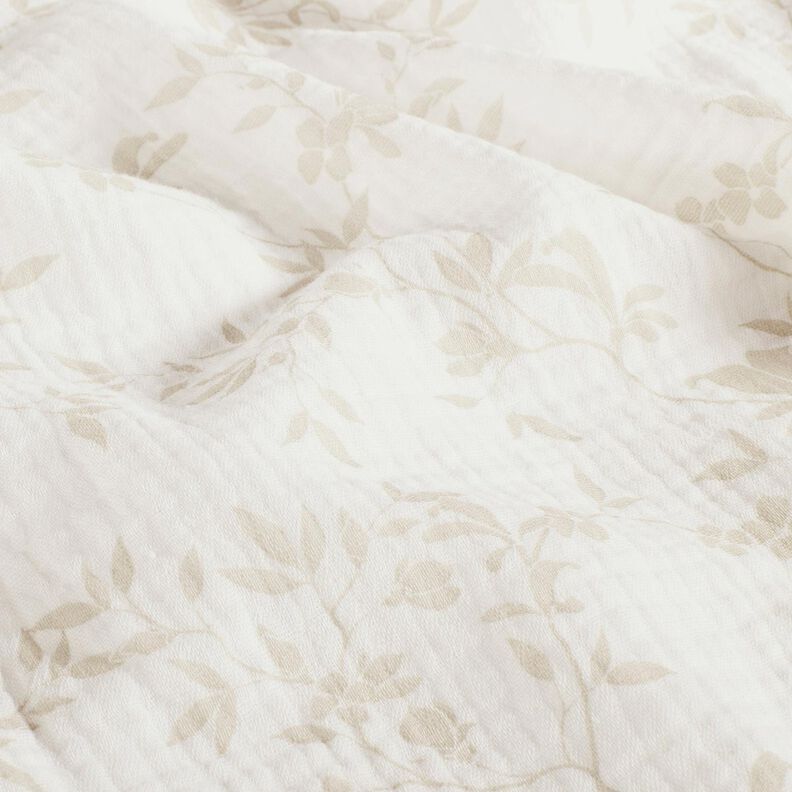 Double Gauze/Muslin Leafy Vines – offwhite/natural,  image number 2