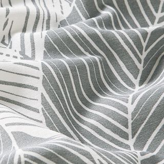 Decor Fabric Canvas large leaves – grey, 