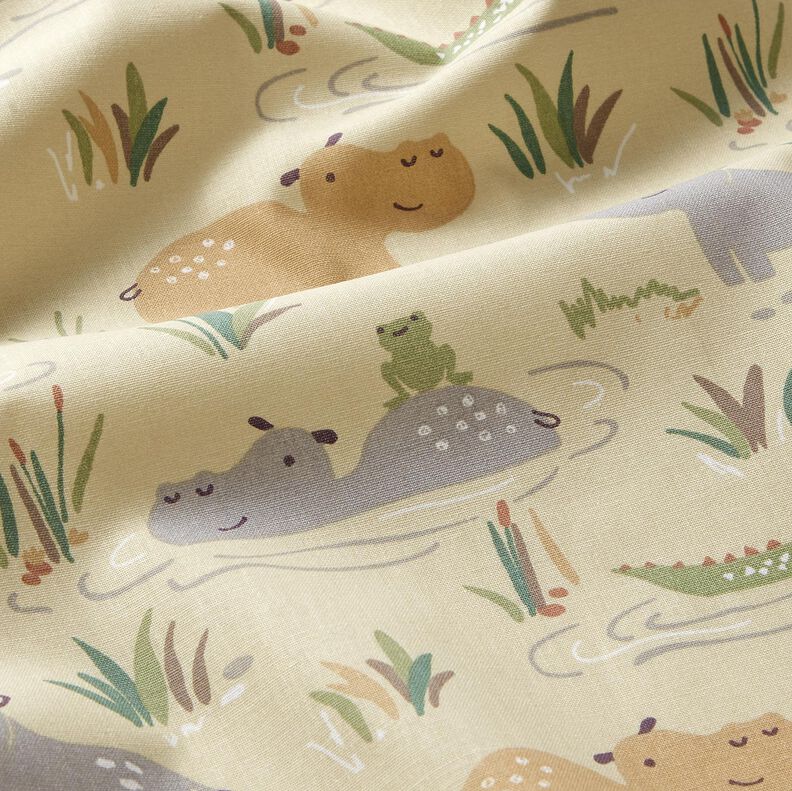 Cotton Poplin bathing fun for jungle animals – pastel green,  image number 2