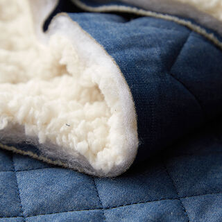 Denim Teddy Quilted Fabric  – steel blue, 